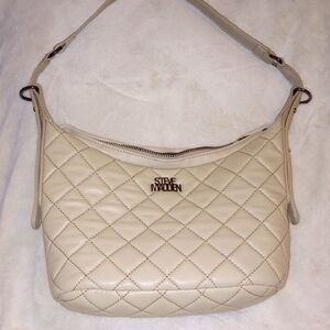 Steve Madden Beige Quilted Shoulder Bag